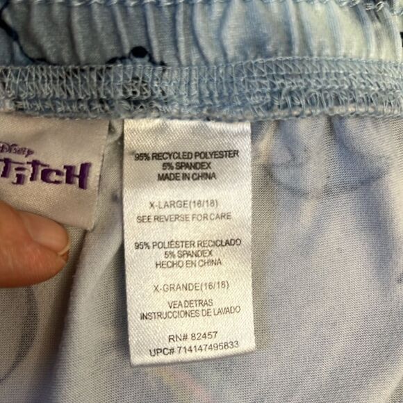 Disney Stitch Shades of Blue Drawstring Jogger Style Pajama / Lounge Pants ~ XL - Picture 7 of 7
